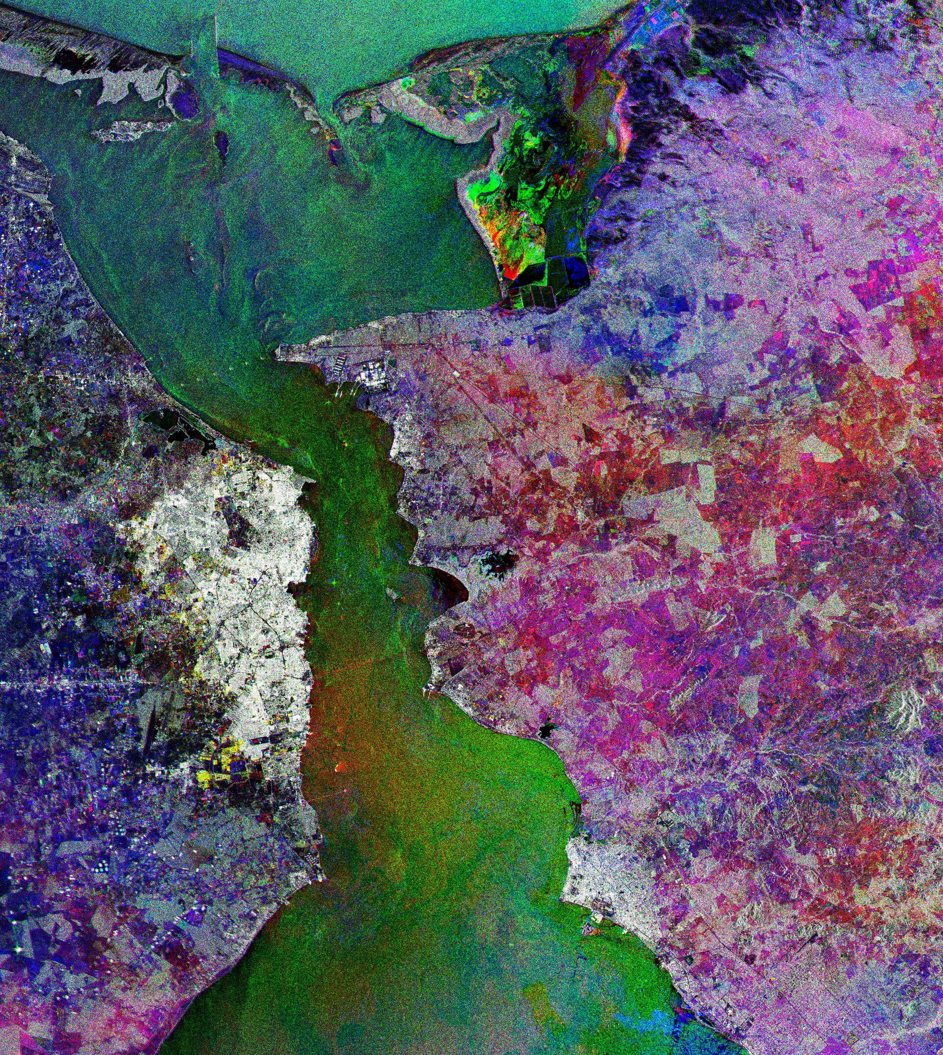 Imagen satelital del puerto de Maracaibo, Zulia
